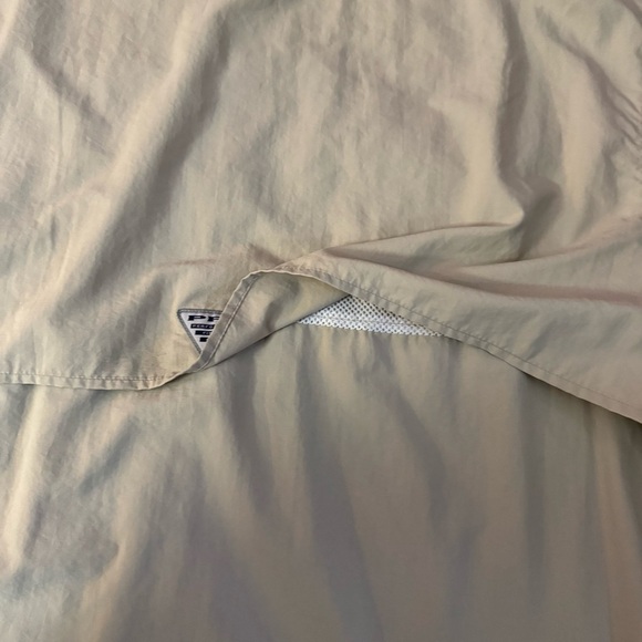 📌Columbia Men’s PFG Vented Fishing Shirt Short Sleeve Beige Khaki Outdoor SZ -XL - Picture 4 of 10